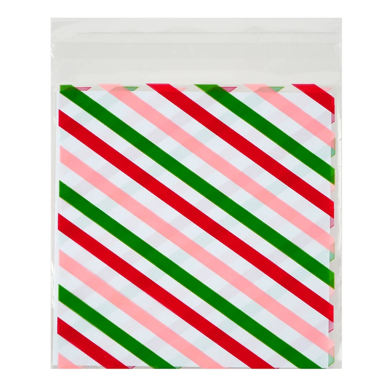 Christmas Stripes Self-Seal Treat Bags, 50ct. by Makery™