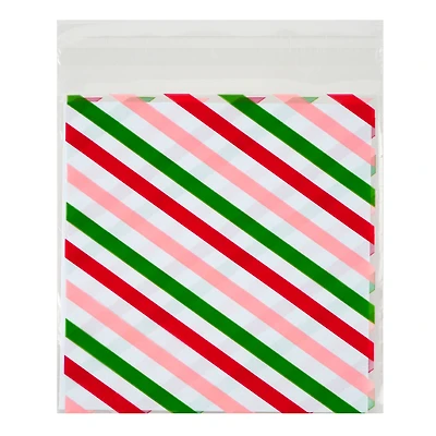 Christmas Stripes Self-Seal Treat Bags, 50ct. by Makery™