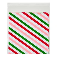 Christmas Stripes Self-Seal Treat Bags, 50ct. by Makery™