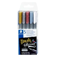 Staedtler® 5 Color Metallic Brush Marker Set