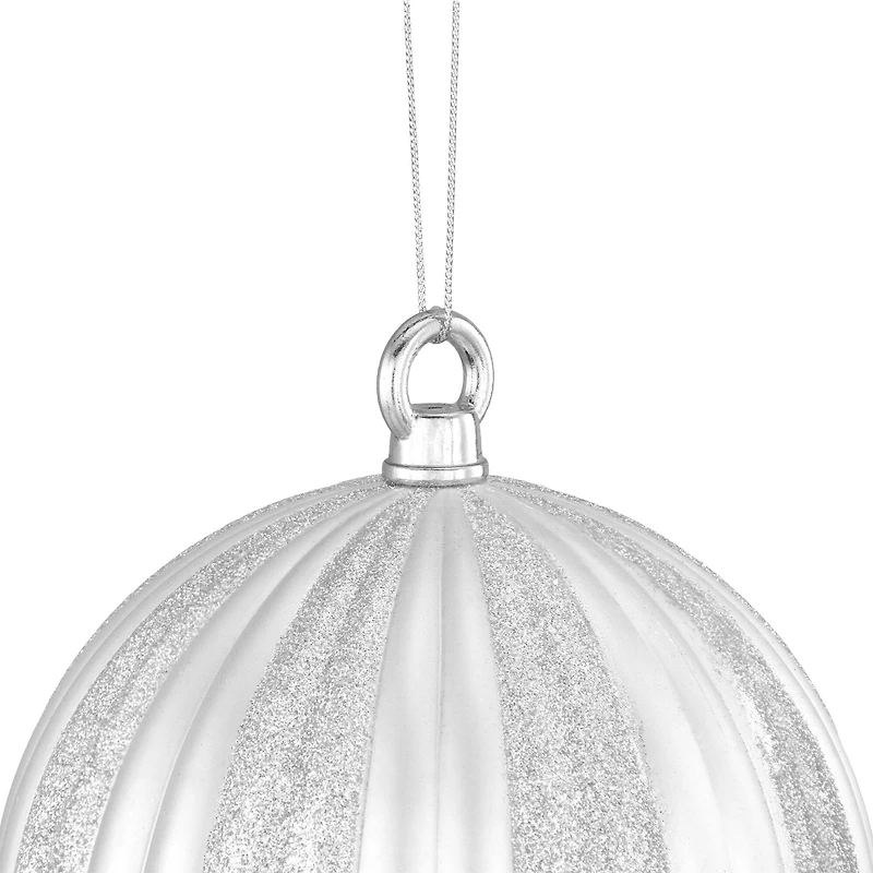 22" Silver Glittered Shatterproof Commercial Finial Christmas Ornament