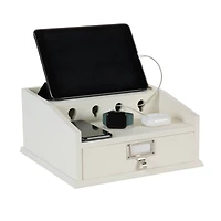 Organize It All White Charging Station With Drawer