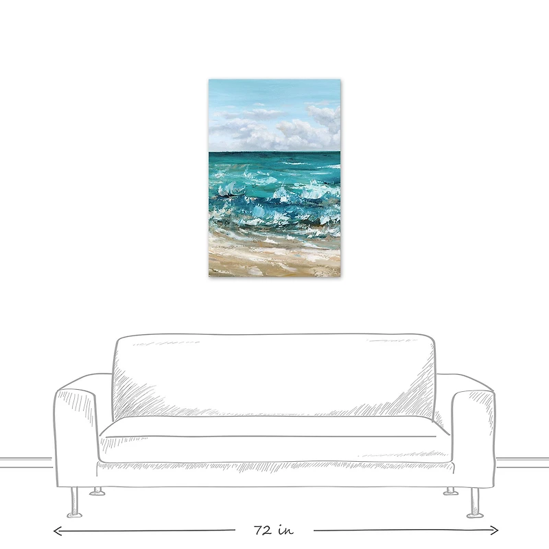 Crashing Waves 24" x 36" Canvas Wall Art