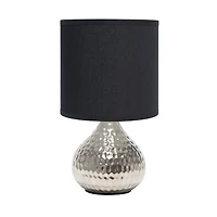 Simple Designs Hammered Silver Table Lamp