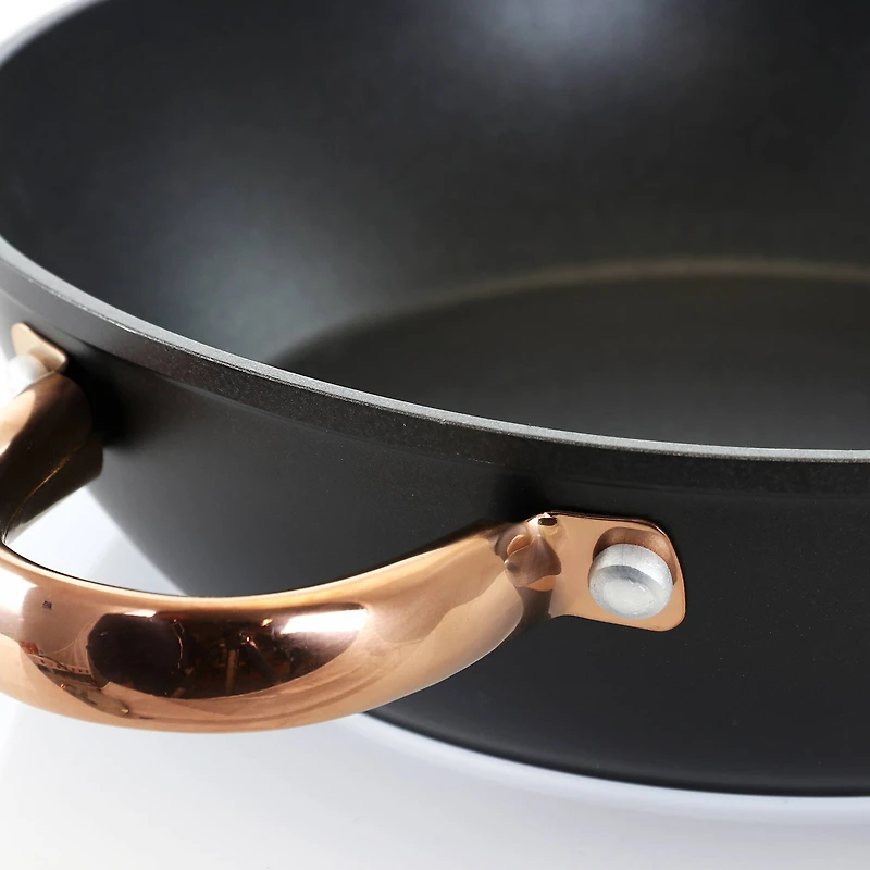 Oster Allsberg 3.5qt. Aluminum Sauté Pan With Lid Set & Bronze Handles