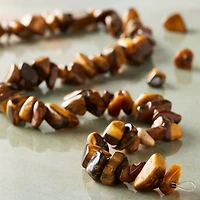 12 Pack:  Tiger Eye Chip Beads, 7mm by Bead Landing™