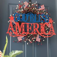 Glitzhome® 24" Patriotic God Bless America Wall Décor