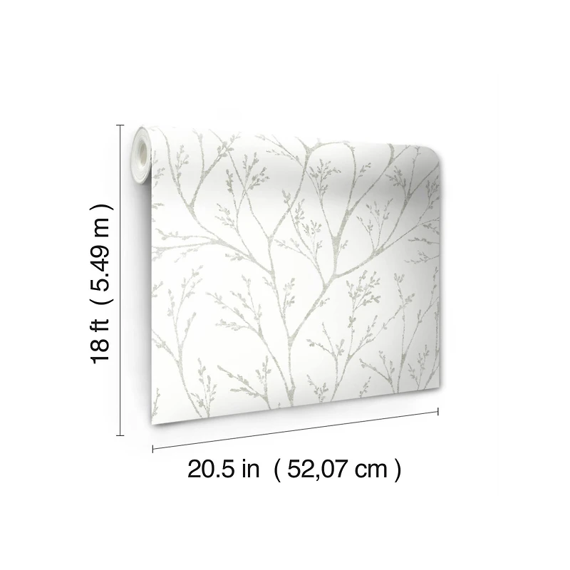 RoomMates White Tree Branches Peel & Stick Wallpaper