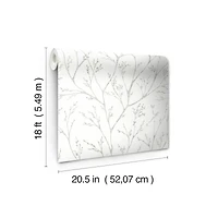 RoomMates White Tree Branches Peel & Stick Wallpaper