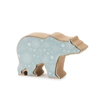 Wood Polar Bear Decor Set, 3" & 3.75"