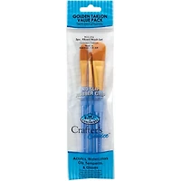 Royal & Langnickel® Crafter's Choice™ Gold Taklon Filbert/Wash Brush Set