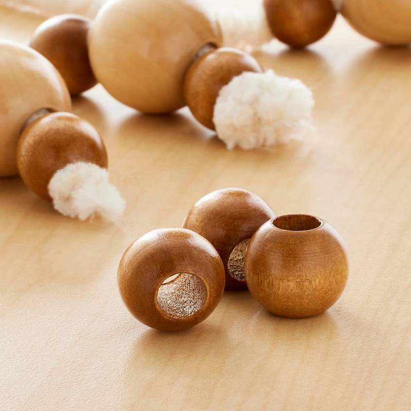 12 Packs: 16 ct. (192 total) Maple Round Wood Beads, 20mm by Loops & Threads®