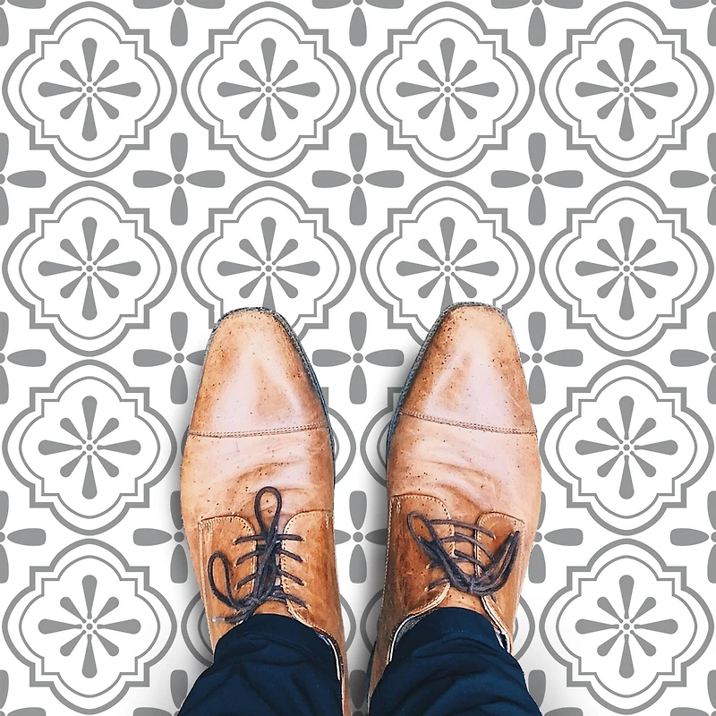 RoomMates Cosmos Gray Peel & Stick Floor Tile