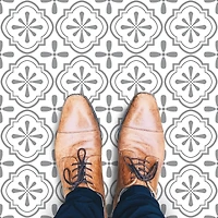 RoomMates Cosmos Gray Peel & Stick Floor Tile