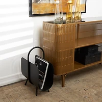 20" The Novogratz Black Metal Curved Magazine Holder