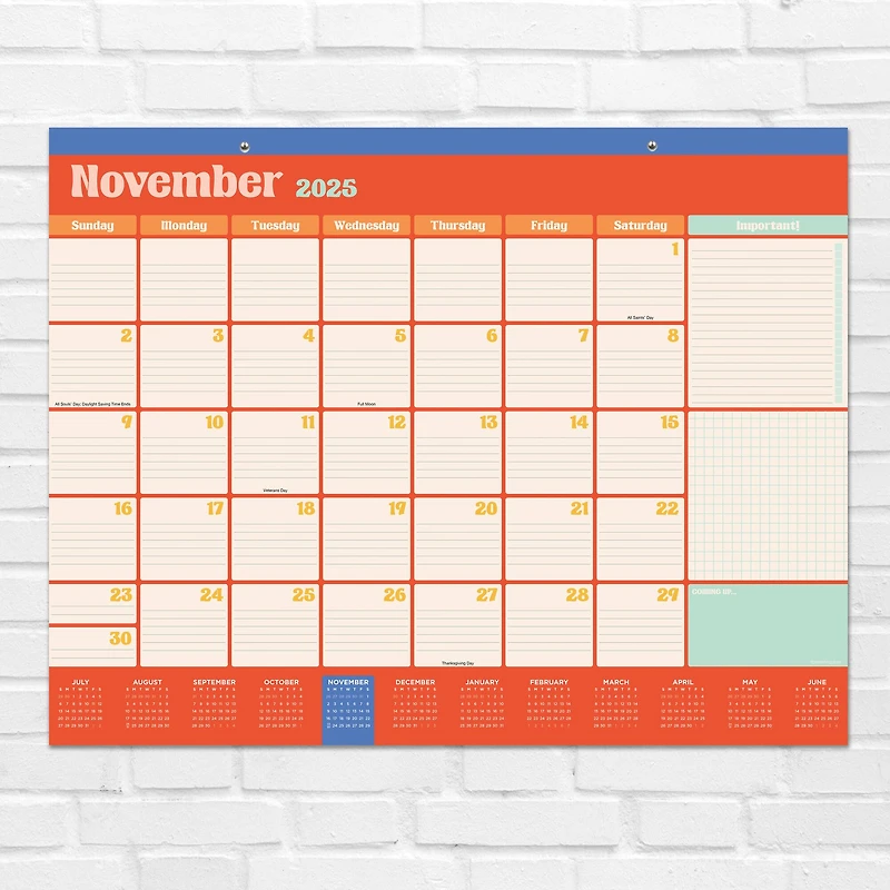 July 2025 - June 2026 Large Sherbert Desk Pad Monthly Blotter Calendar