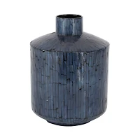 Blue Shell Contemporary Vase, 9" x 9" x 9"