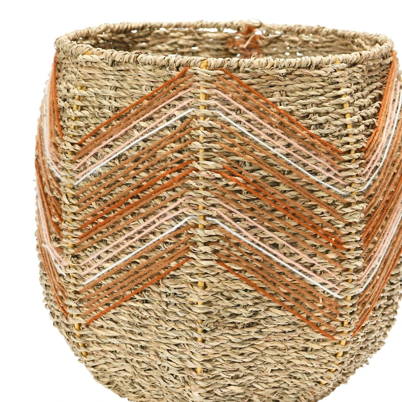 Hello Honey® Brown Chevron Handwoven Seagrass Basket Set