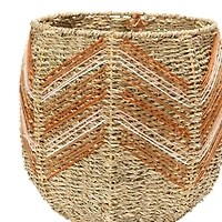 Hello Honey® Brown Chevron Handwoven Seagrass Basket Set