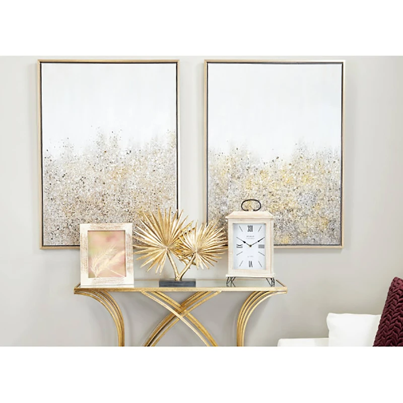 CosmoLiving by Cosmopolitan Gold Contemporary Abstract Wall Art Set
