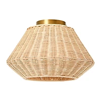 Hello Honey® 13.8" Coastal Ceiling Lamp with Rattan Shade and Iron Base