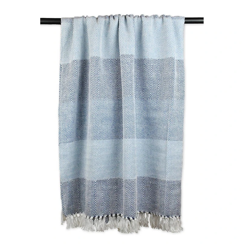 DII® Blue Stripe Herringbone Throw