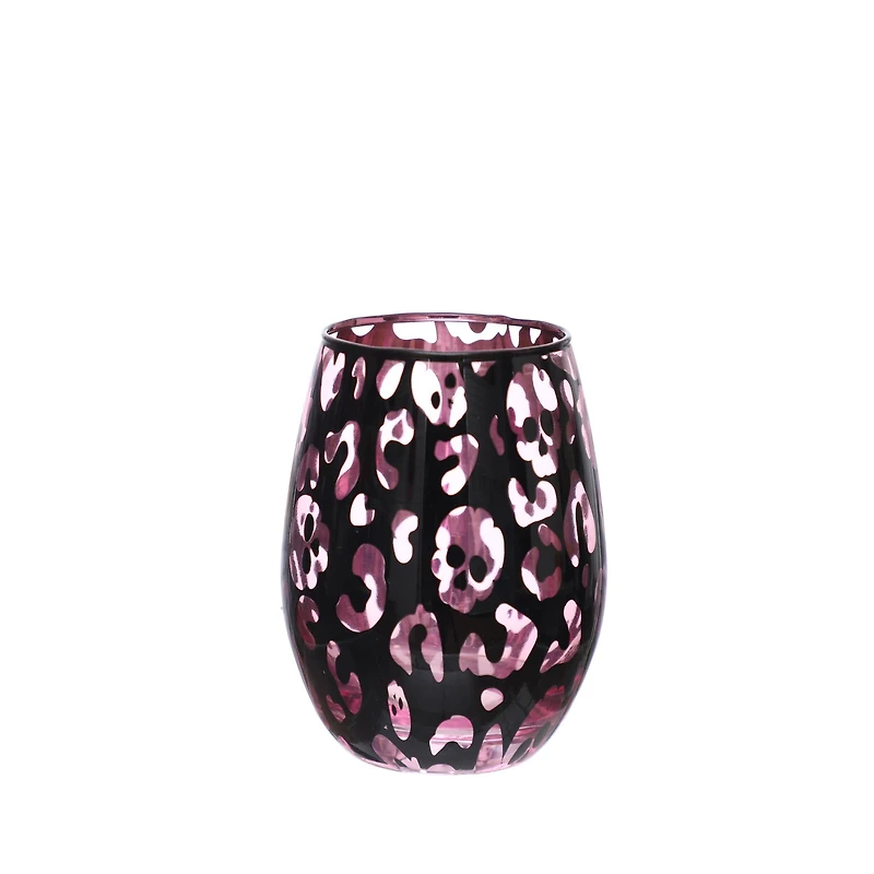 13.5oz. Pink & Black Ghost Wine Glass by Ashland®