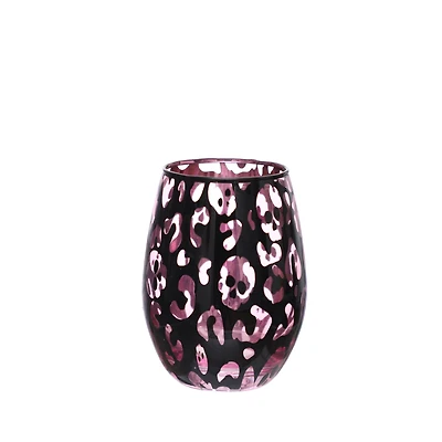 13.5oz. Pink & Black Ghost Wine Glass by Ashland®