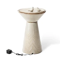 Glitzhome® 27.5" LED Bird Pedestal Ceramic Fountain