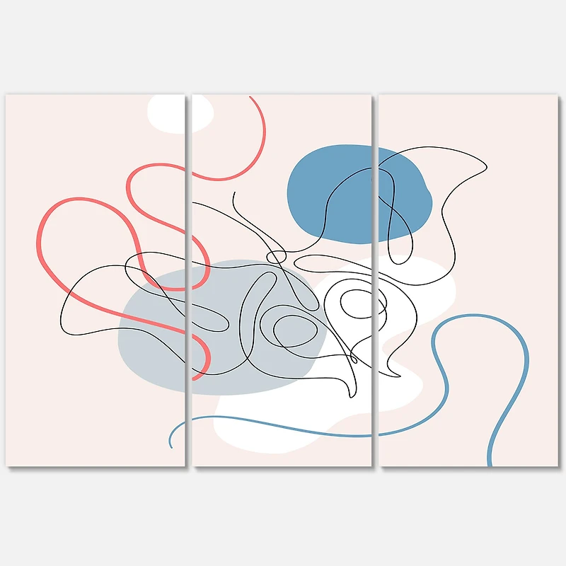 Designart - Butterfly One Line Drawing On Cubism Shapes II