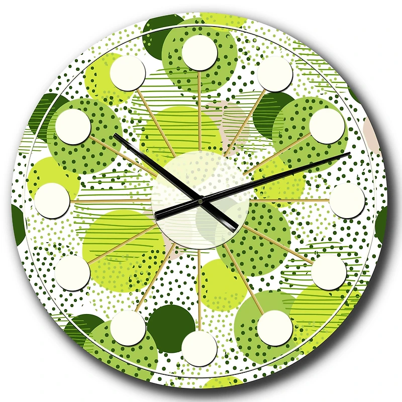Designart 'Circular Abstract Retro Geometric X Mid-Century Modern Wall Clock