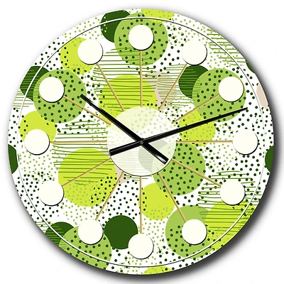Designart 'Circular Abstract Retro Geometric X Mid-Century Modern Wall Clock