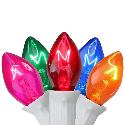 25ct. Multicolor C7 Christmas String Lights with White Wire