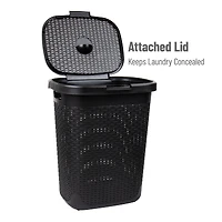 Mind Reader 21" Plastic Wicker Design Laundry Hamper
