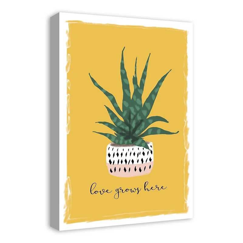 Love Grows Here Canvas Wall Art