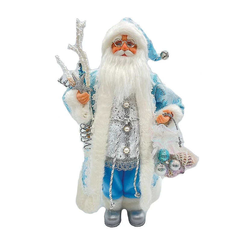 Santa's Workshop 18" Blue Coastal Santa