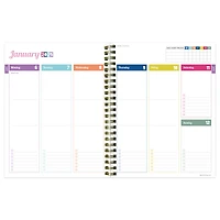 TF Publishing 2025 Medium Happy Hibiscus Weekly Monthly Spiral Planner