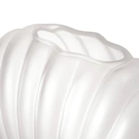 American Art Decor White Sea Scallops Misted Glass Vase Set