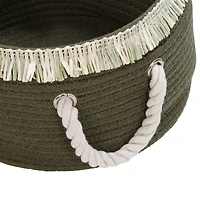 Honey Can Do Olive Nesting Cotton Rope Baskets with Fringe Set