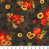 Fabric Traditions Fall Harvest Bounty Brown Glitter Cotton Fabric
