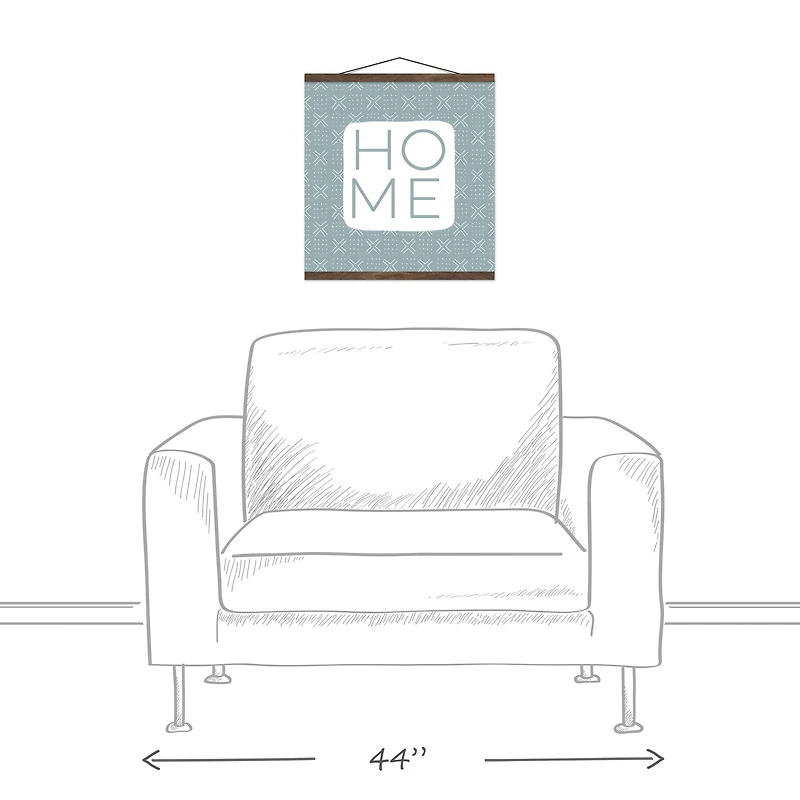 Home Mudcloth Pattern Teak Hanging Canvas Wall Art