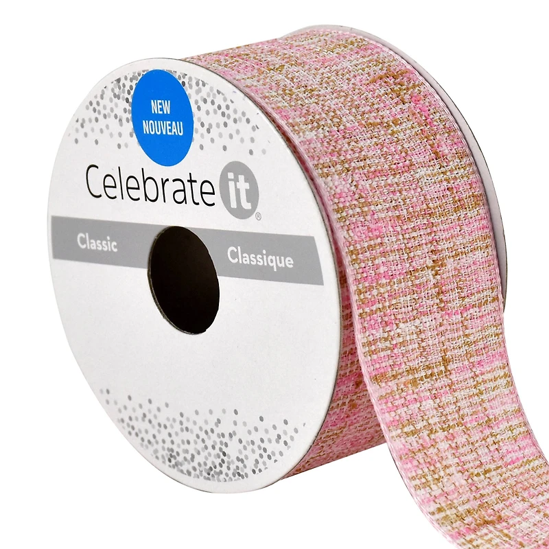 1.5" x 3yd. Faux Cotton Wired Ribbon by Celebrate It