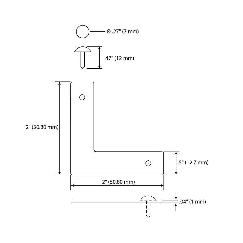 Dritz® Home Small Nickel Textured Campaign Corners, 3 Pack
