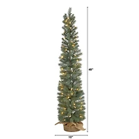 4ft. Pre-Lit Green Pine Artificial Christmas Tree, Warm White Lights