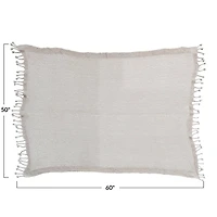Hello Honey® Natural Cotton Knit Throw Blanket with Tassels