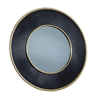 CosmoLiving by Cosmopolitan 35" Black Modern Metal Round Wall Mirror