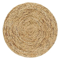 Hello Honey® 20" Natural Coiled Corn Rope Round Accent Table
