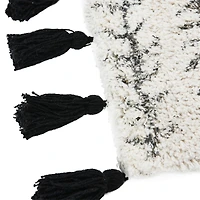 Hello Honey® Black & Cream Tufted Pillow with Tassels