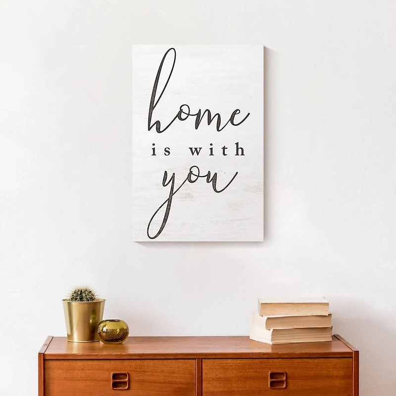 Home is with You 12" x 18" Canvas Wall Art