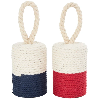 Cream Cotton Buoy Coiled Colorblock Sculpture Set